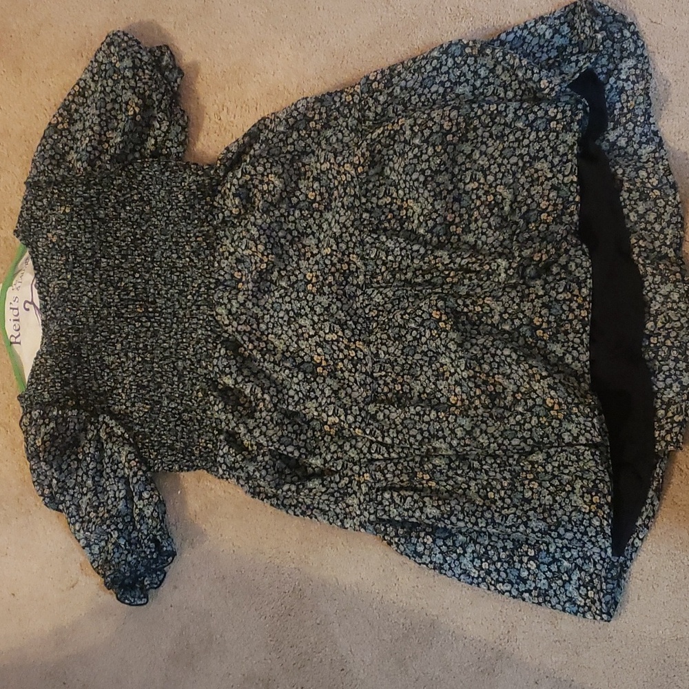 Blue Floral Midi Dress sz L